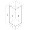 Mexen Exo čtvercová sprchová kabina posuvná 80 x 80 cm, transparentní, černá - 8111-080-080-70-00