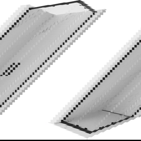 Mexen Exo čtvercový posuvný sprchový kout 90 x 90 cm, transparentní, černý - 8111-090-090-70-00