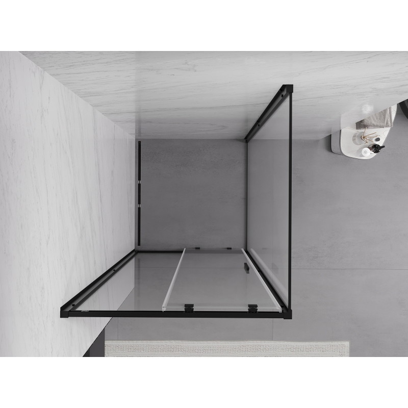 Mexen Exo-S posuvná sprchová kabina 90 x 90 cm, transparentní, černá - 8151-090-090-70-00