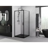 Mexen Exo-BR otevírací sprchový kout 80 x 80 cm, transparentní, černý - 8181-080-080-70-00