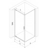 Mexen Exo-BR sprchový kout otočný 90 x 85 cm, transparentní, černý - 8181-090-085-70-00