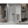 Mexen Lima skládací sprchový kout 80 x 80 cm, transparentní, černý + vanička Flat, bílá - 856-080-080-70-00-4010B
