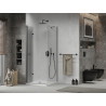 Mexen Lima skládací sprchový kout 80 x 80 cm, transparentní, černý + vanička Flat, bílá - 856-080-080-70-00-4010B