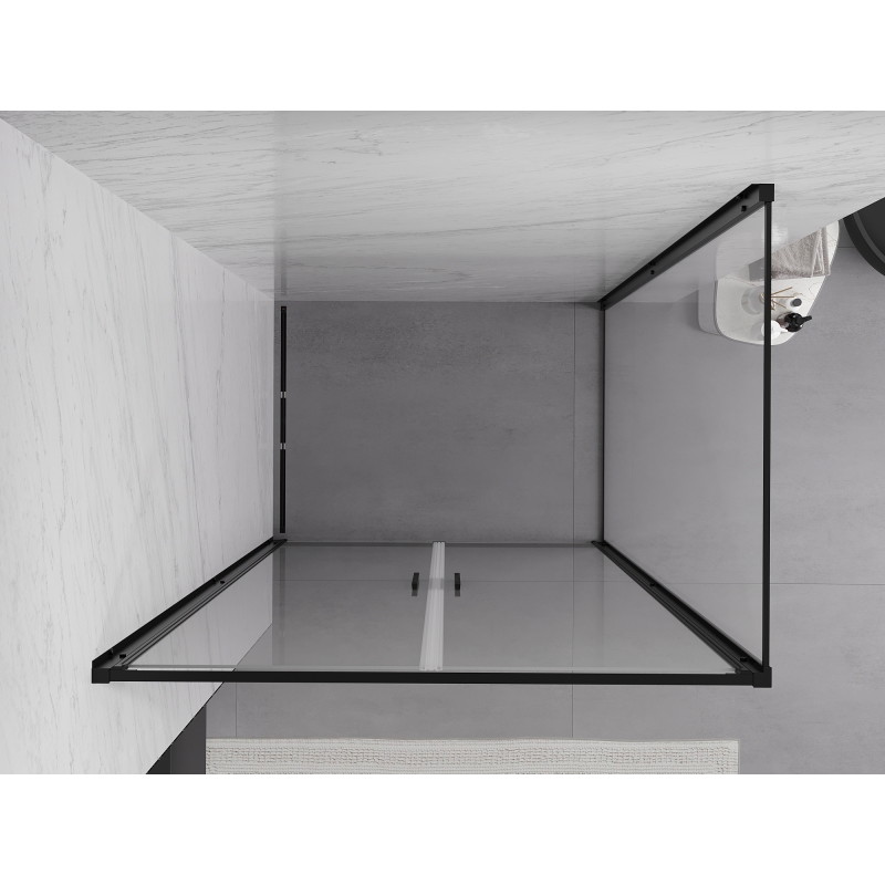 Mexen Exo-B Duo sprchový kout s pantem 90 x 75 cm, transparentní, černý - 814-090-075-70-00