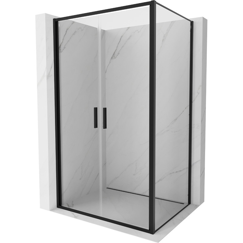 Mexen Exo-B Duo sprchový kout dveřový 70 x 100 cm, transparentní, černý - 814-070-100-70-00