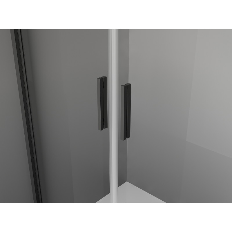 Mexen Exo-BR Duo dvojité sprchové dveře, otočné 70 cm, průhledné, černé - 8182-070-000-70-00