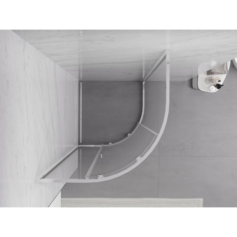 Mexen Exo sprchový kout půlkruhový posuvný 90 x 90 cm, transparentní, chrom - 8131-090-090-01-00