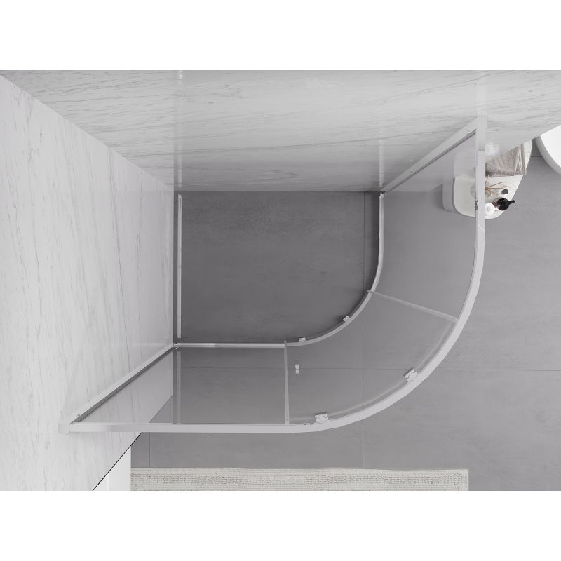 Mexen Exo sprchový kout půlkruhový asymetrický posuvný 120 x 90 cm, transparentní, chrom - 8131-120-090-01-00