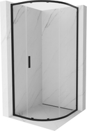 Mexen Exo-S sprchový kout půlkruhový posuvný 70 x 70 cm, transparentní, černý - 8131-070-070-70-00