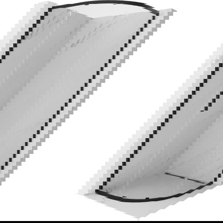 Mexen Exo půlkulatá sprchová kabina posuvná 90 x 90 cm, transparentní, černá - 8131-090-090-70-00