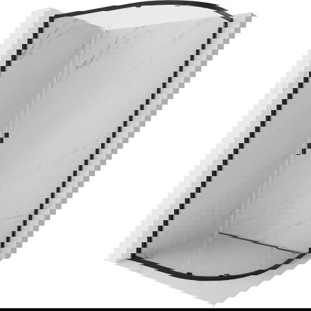 Mexen Exo sprchový kout půlkruhový asymetrický posuvný 100 x 90 cm, transparentní, černá - 8131-100-090-70-00