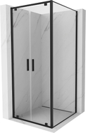 Mexen Exo-BR Duo sprchový kout s otevíráním 90 x 90 cm, transparentní, černý - 8182-090-090-70-00