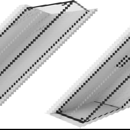 Mexen Exo otevírací sprchový kout 100 x 100 cm, průhledný, černý - 8182-100-100-70-00