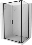 Mexen Exo-BR Duo sprchový kout otočný 90 x 80 cm, průhledný, černý - 8182-090-080-70-00