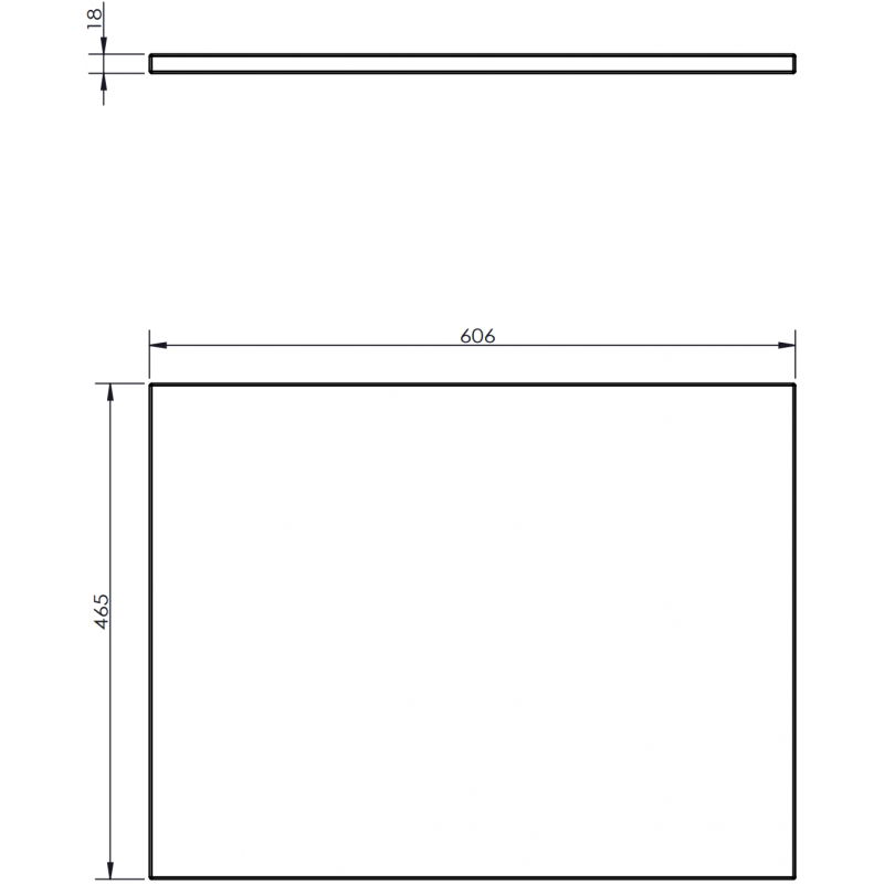 Mexen Uni deska na skříňku 60 cm, bílý mat - 91AXX-0604-464-18-01