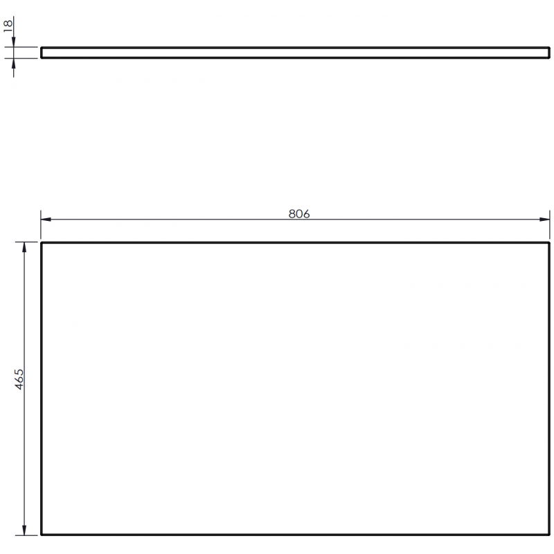Mexen Uni deska na skříňku 80 cm, bílý mat - 91AXX-0804-464-18-01