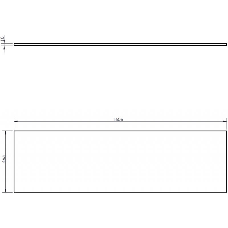 Mexen Uni deska skříňková 160 cm, grafit mat - 91AXX-1604-464-18-66
