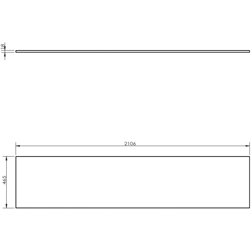 Mexen Uni deska na skříňku 210 cm, grafit mat - 91AXX-2104-464-18-66