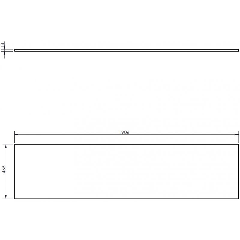 Mexen Uni deska pod umyvadlo 190 cm, černý lesk - 91AXX-1904-464-18-70