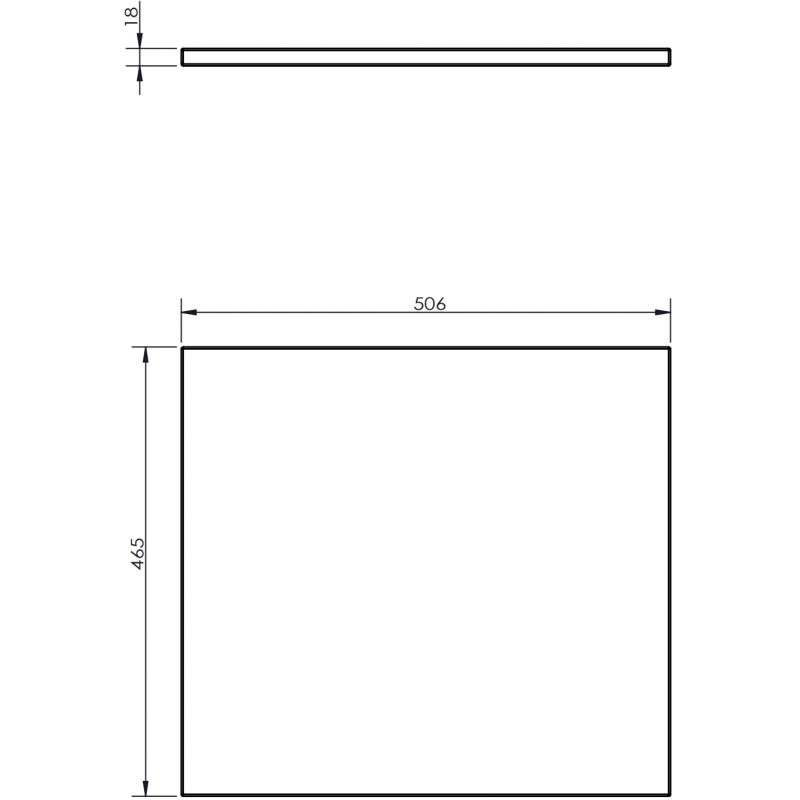 Mexen Uni deska na skříňku 50 cm, černý mat - 91AXX-0504-464-18-71