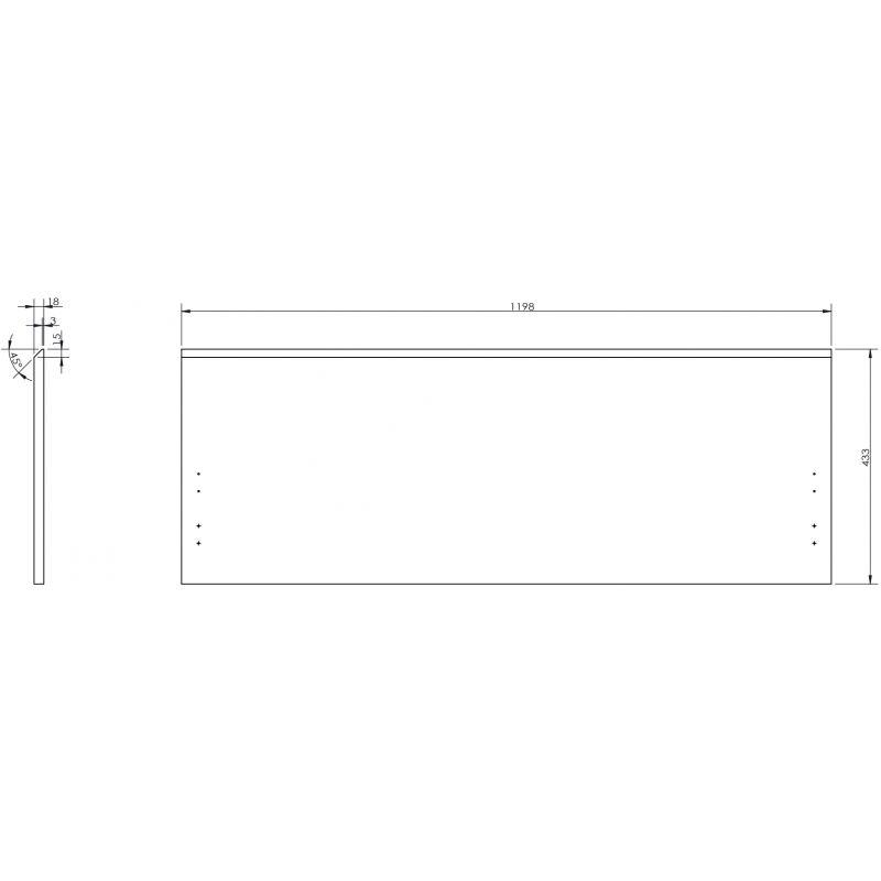 Mexen Orio čelní panel ke skříňce do koupelny 120 x 43,5 cm, bílý mat - 91A10-1200-470-1-01