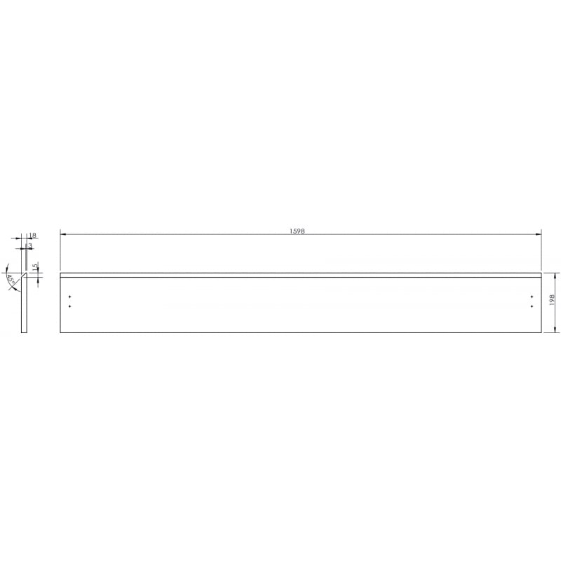 Mexen Orio čelo pro korpus koupelnové skříňky 160 x 20 cm, černý mat - 91A10-1600-235-1-71