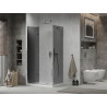 Mexen Lima skládací sprchový kout 70 x 90 cm, grafit, chrom + sprchová vanička Flat, bílá - 856-070-090-01-40-4010