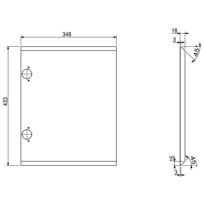 Mexen Orio čelo pro korpus koupelnové skříňky 35 x 43,5 cm, černý mat - 91A11-0350-470-1-71
