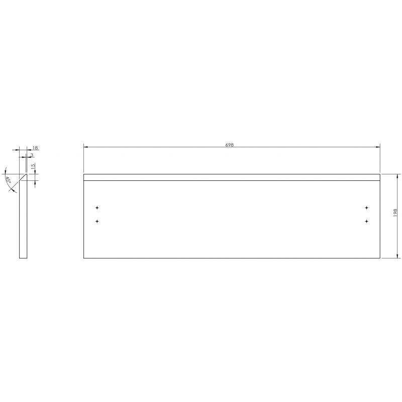 Mexen Rivel čelní panel drážkovaný pro tělo koupelnové skříňky 70 x 20 cm, grafit mat - 91A20-0700-235-1-66