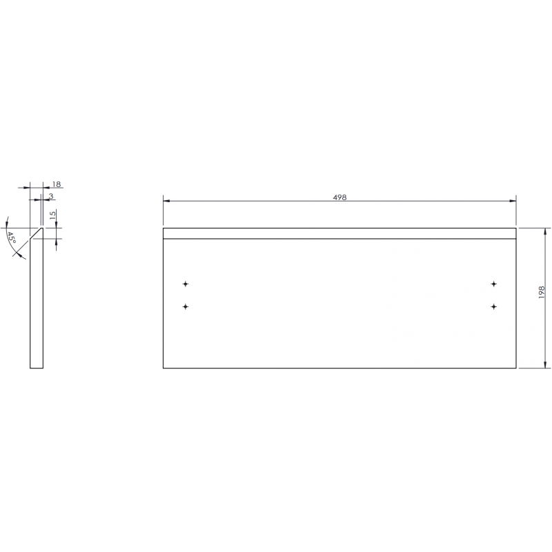 Mexen Rivel čelní panel drážkovaný pro korpus koupelnové skříňky 60 x 20 cm, černý mat - 91A20-0600-235-1-71