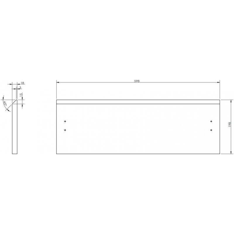 Mexen Rivel přední panel drážkovaný pro tělo koupelnové skříňky 60 x 20 cm, dub - 91A20-0600-235-1-81