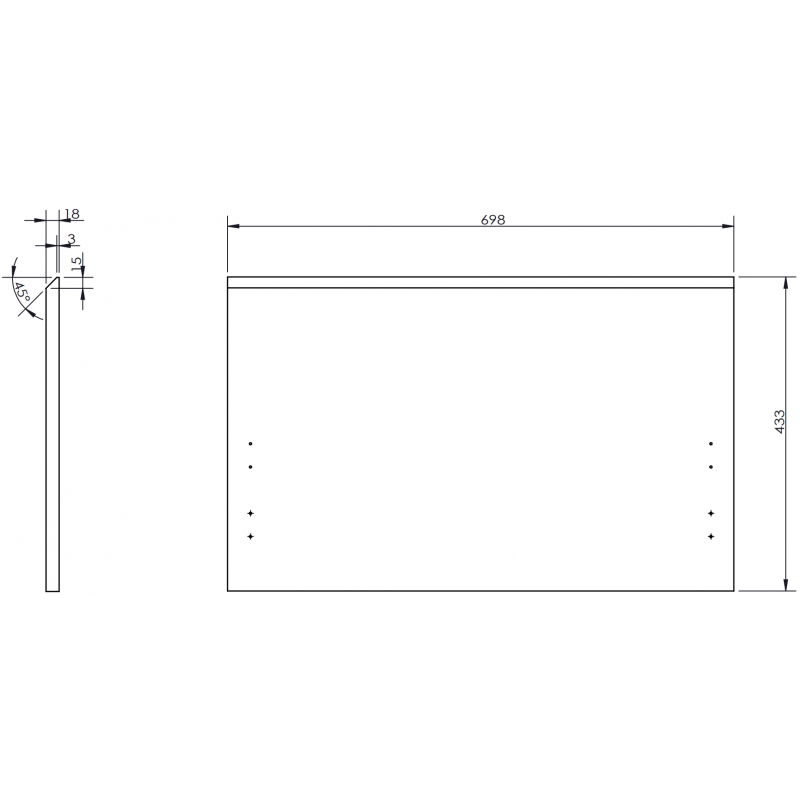 Mexen Rivel čelní panel rýhovaný pro skříňku do koupelny 70 x 43,5 cm, bílý mat - 91A20-0700-470-1-01