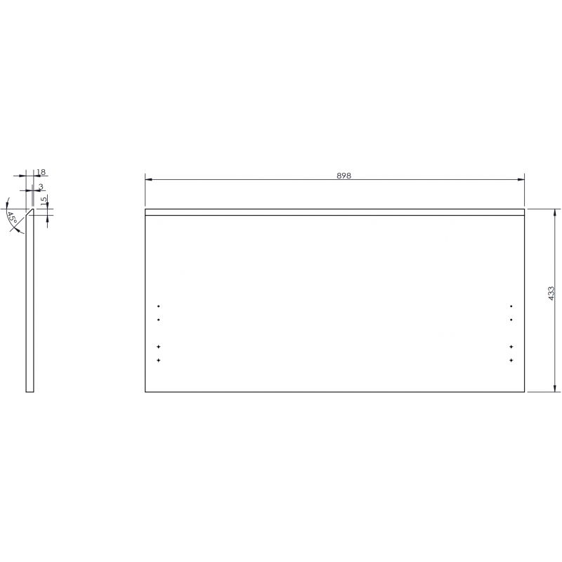 Mexen Rivel čelní ryhovaný panel pro tělo koupelnové skříňky 90 x 43,5 cm, šedý mat - 91A20-0900-470-1-62