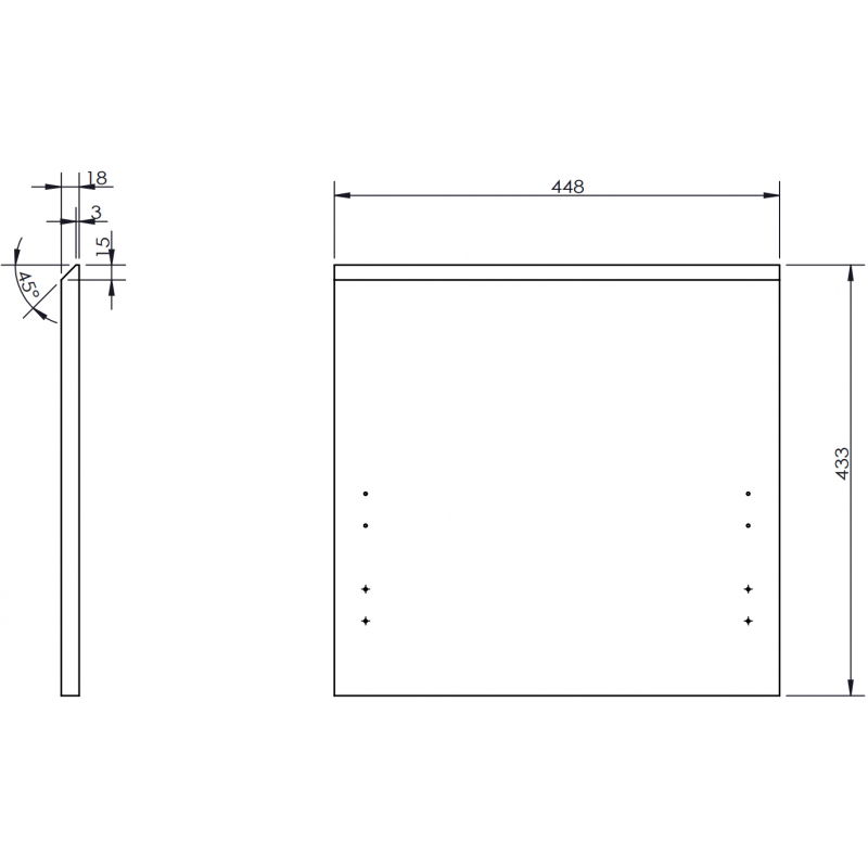 Mexen Rivel čelní ryhovaný panel pro skříňku do koupelny 45 x 43,5 cm, grafit mat - 91A20-0450-470-1-66