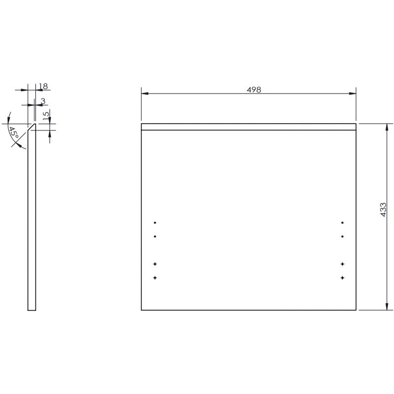 Mexen Rivel čelo drážkované pro korpus koupelnové skříňky 50 x 43,5 cm, grafit mat - 91A20-0500-470-1-66
