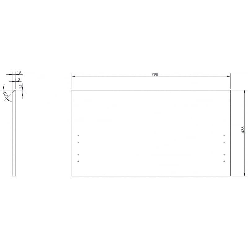 Mexen Rivel čelní ryhovaný panel pro tělo koupelnové skříňky 80 x 43,5 cm, ořech - 91A20-0800-470-1-86