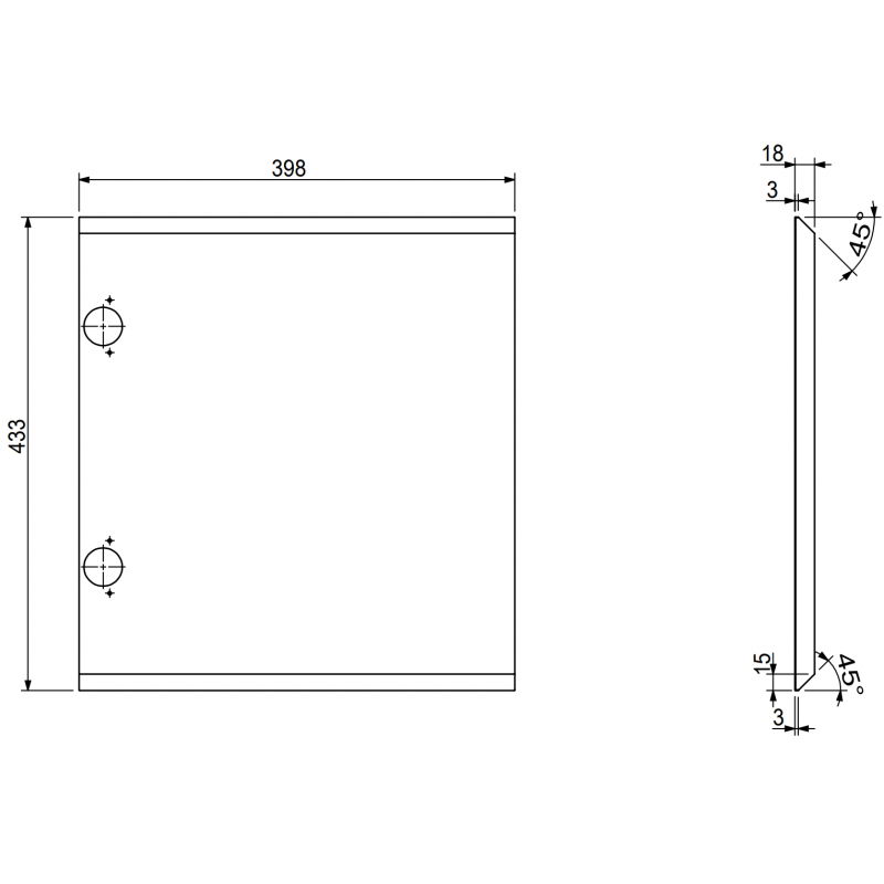 Mexen Rivel přední ryflowaný pro korpus koupelnové skříňky 40 x 43,5 cm, grafit mat - 91A21-0400-470-1-66