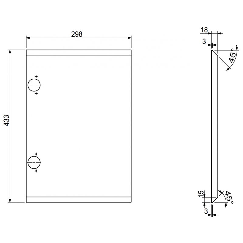 Mexen Rivel čelní ryflowaný panel pro korpus koupelnové skříňky 30 x 43,5 cm, dub - 91A21-0300-470-1-81