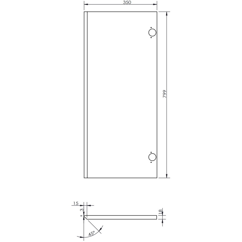 Mexen Rivel čelní plocha rýhovaná pro korpus koupelnové skříňky 35 x 80 cm (2 ks), grafit mat - 91A21-1600-300-2-66