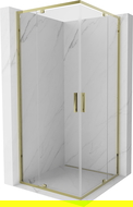 Mexen Exo čtvercová sprchová kabina s výkyvnými dveřmi 70 x 70 cm, průhledná, zlatá - 8110-070-070-50-00