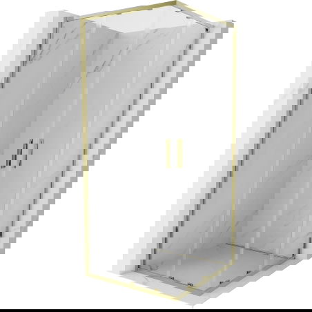 Mexen Exo čtvercová sprchová kabina posuvná 70 x 70 cm, transparentní, zlatá - 8111-070-070-50-00