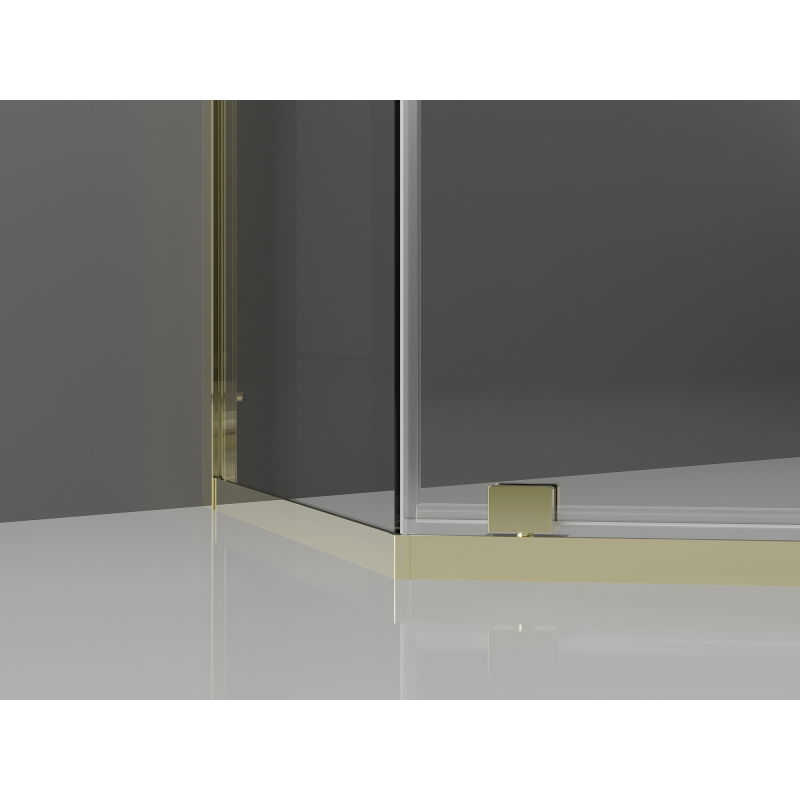 Mexen Exo pětiúhelníkový sprchový kout 80 x 80 cm, průhledný, zlatý - 812-080-080-50-00