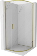 Mexen Exo-S půlkruhový sprchový kout posuvný 80 x 80 cm, transparentní, zlatý - 8131-080-080-50-00