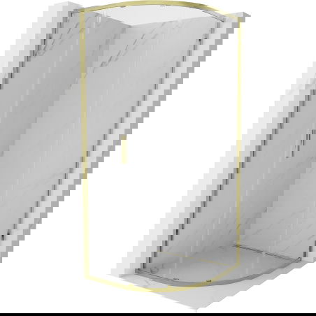 Mexen Exo půlkruhová sprchová kabina posuvná 90 x 90 cm, transparentní, zlatá - 8131-090-090-50-00