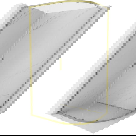 Mexen Exo půlkruhová sprchová kabina posuvná 100 x 80 cm, transparentní, zlatá - 8131-100-080-50-00