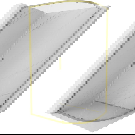 Mexen Exo sprchový kout půlkruhový posuvný 100 x 80 cm, transparentní, zlatý - 8131-100-080-50-00