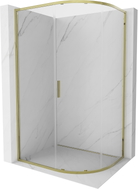Mexen Exo-S půlkruhový posuvný sprchový kout 100 x 90 cm, transparentní, zlatý - 8131-100-090-50-00