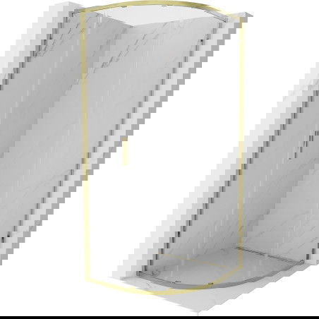 Mexen Exo půlkruhová sprchová kabina posuvná 100 x 100 cm, transparentní, zlatá - 8131-100-100-50-00