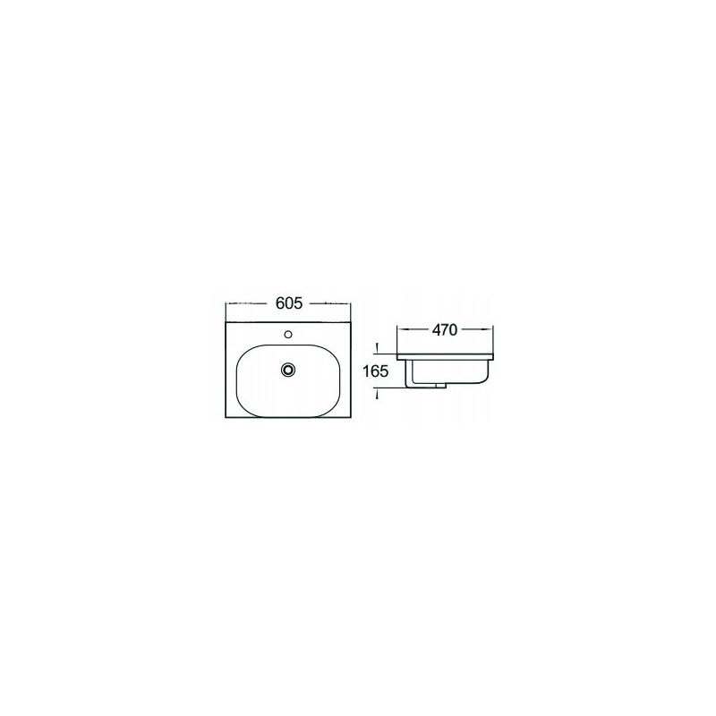 Mexen Erika umyvadlo zapuštěné do desky 60 x 47 cm, bílá - 25526000