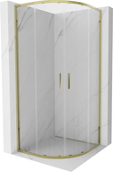 Mexen Exo sprchový kout půlkruhový posuvný 90 x 90 cm, transparentní, zlatý - 8132-090-090-50-00